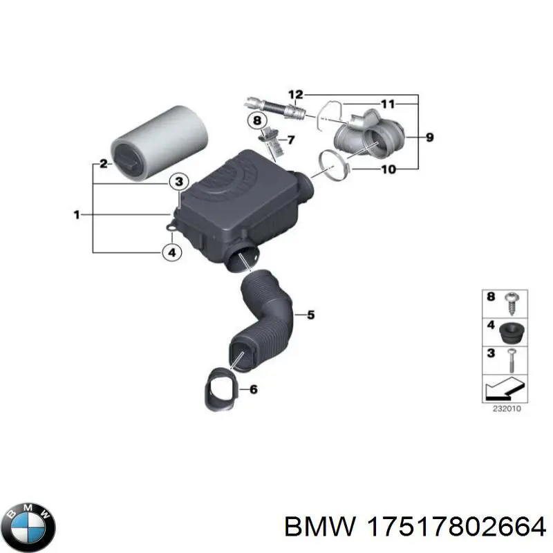 Скоба патрубка интеркуллера BMW 17517802664 ціна, від 3.00 USD