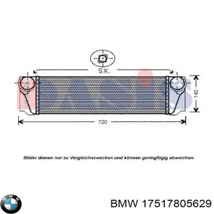 Система охолодження наддувочного повітря BMW 17517805629 ціна, від 54.47 USD