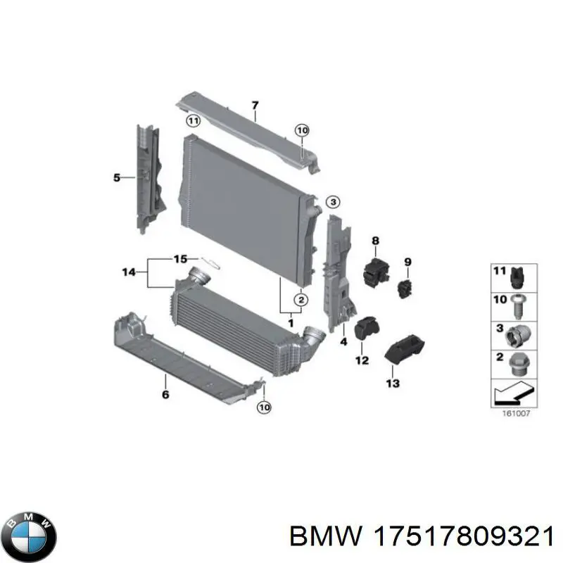 17517809321 BMW радіатор интеркуллера