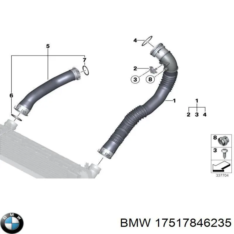 17517846235 BMW Охолоджувач наддувочного повітря
