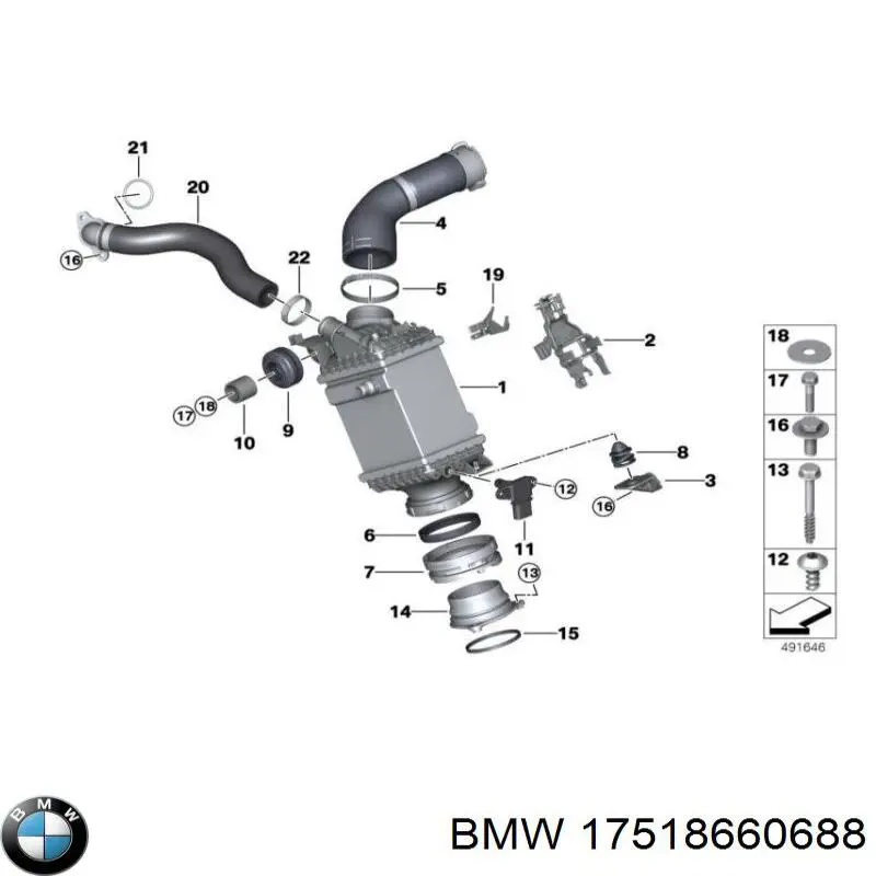 17518660688 BMW Охолоджувач наддувочного повітря