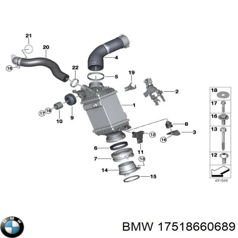 17518660689 BMW Охолоджувач наддувочного повітря