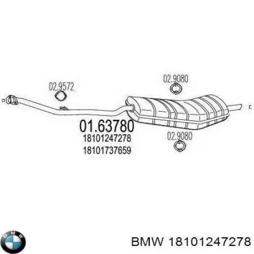 Глушник, задня частина 18101247278 BMW