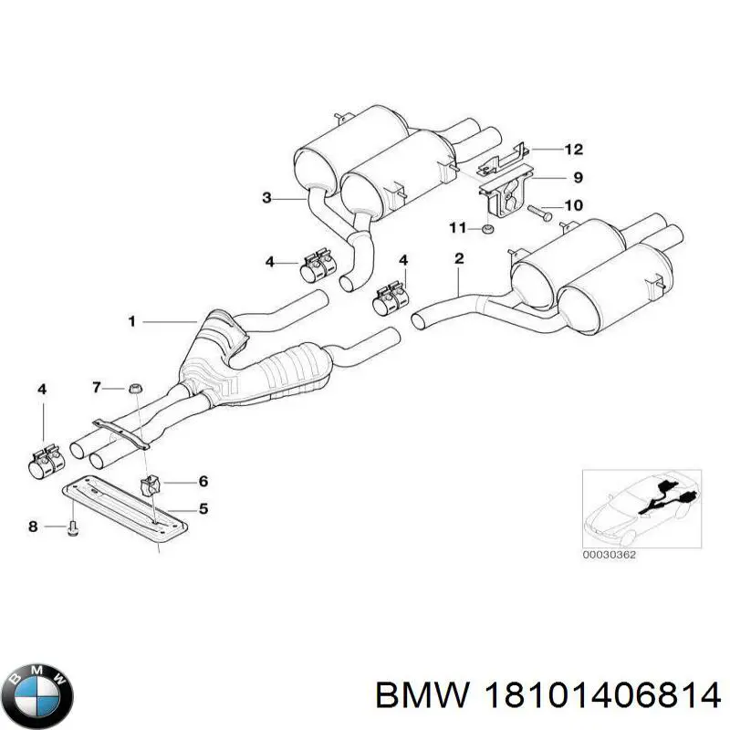 Купити 18101406814 BMW Вихлопна труба
