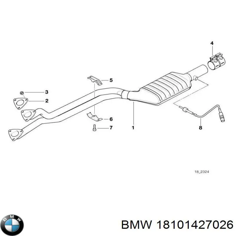 Глушник, передня частина BMW 18101427026 ціна, від 892.92 USD