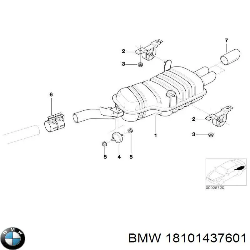 Купити 18101437601 BMW Глушник вихлопних газів кінцевий