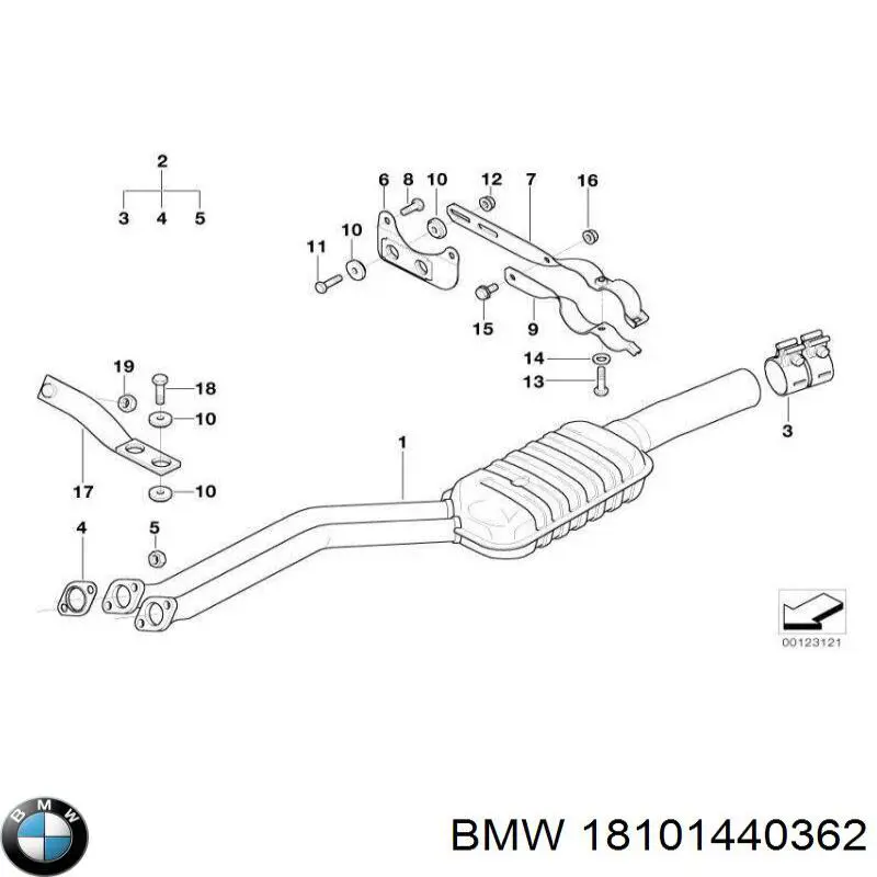Купити 18101440362 BMW Глушник, передня частина