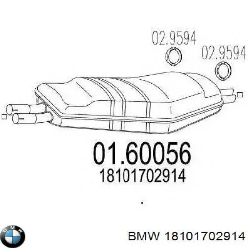 Вихлопна труба BMW 18101702914 ціна, від 968.46 USD