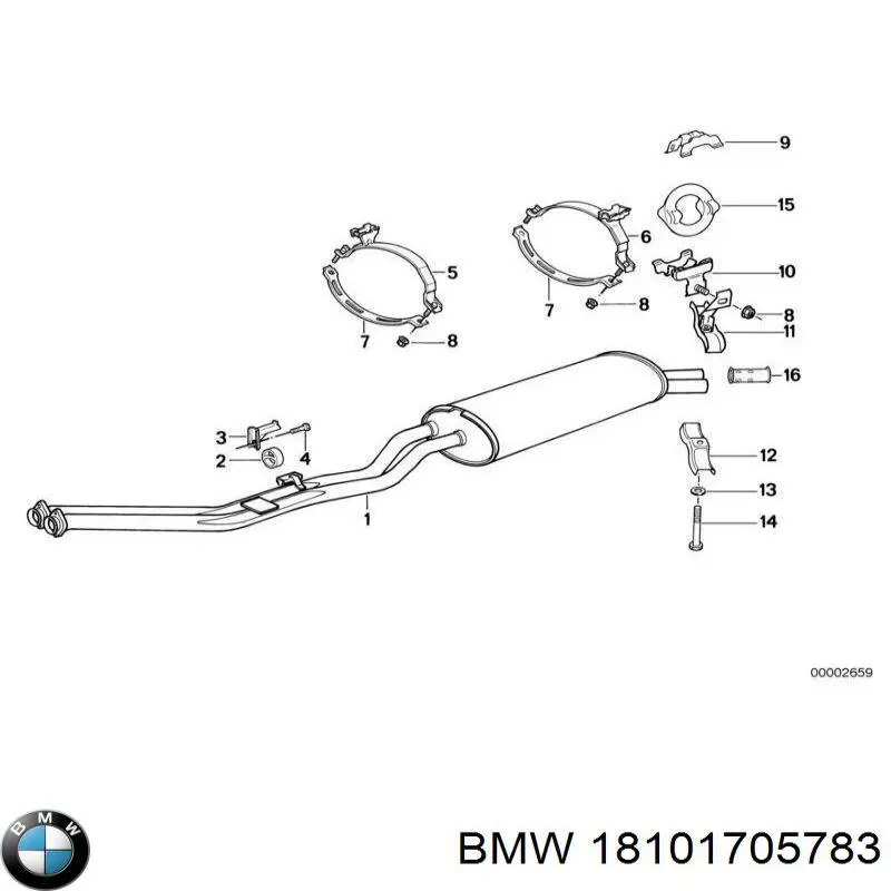 18101712636 BMW глушник, задня частина