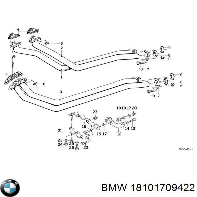 18101709422 BMW Глушник передній