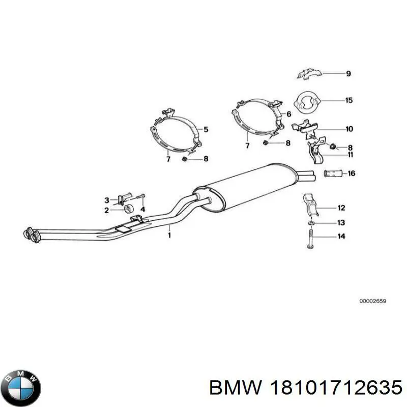 18101712635 BMW Глушилка задня