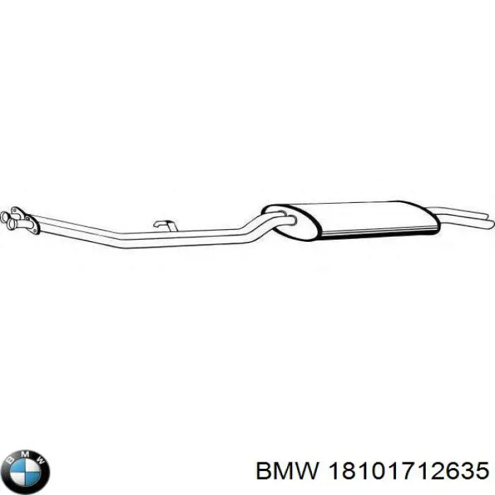 18101712635 BMW глушник, задня частина