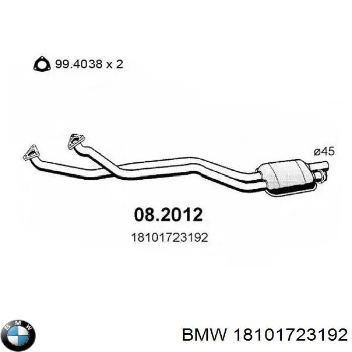 Глушник, передня частина BMW 18101723192 ціна, від 756.57 USD
