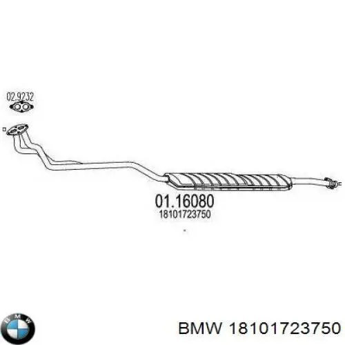 Глушник, передня частина BMW 18101723750 ціна, від 59.81 USD