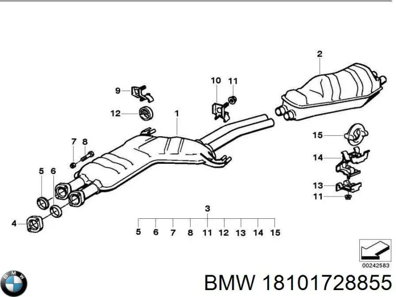 18101728855 BMW Глушилка задня