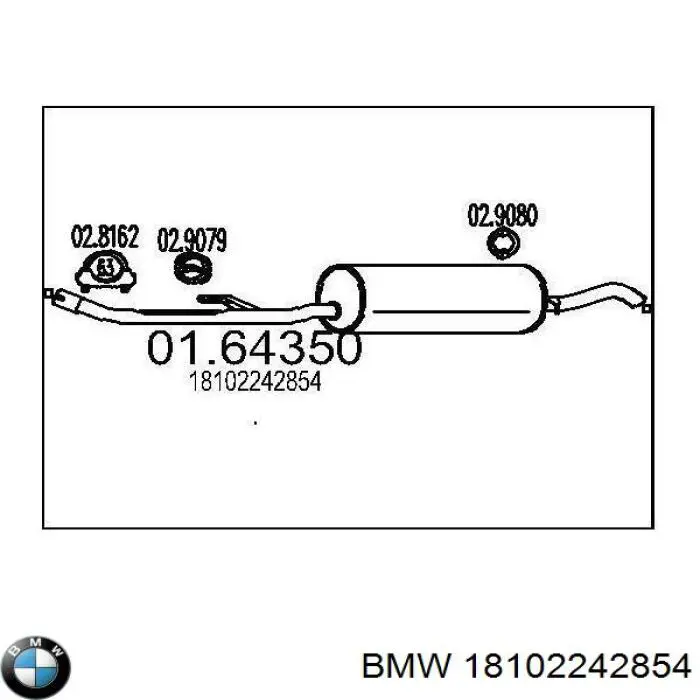 Глушник, задня частина 18102242854 BMW