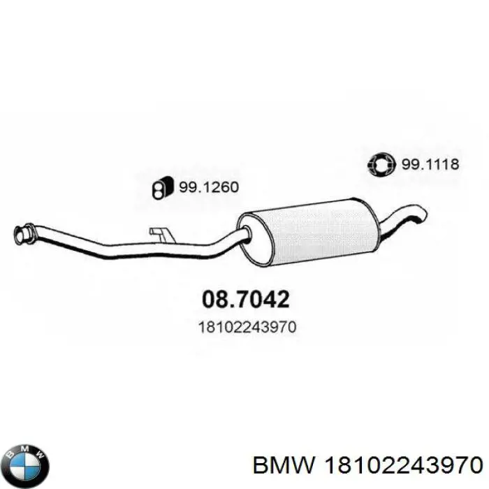 18102243970 BMW глушник, задня частина