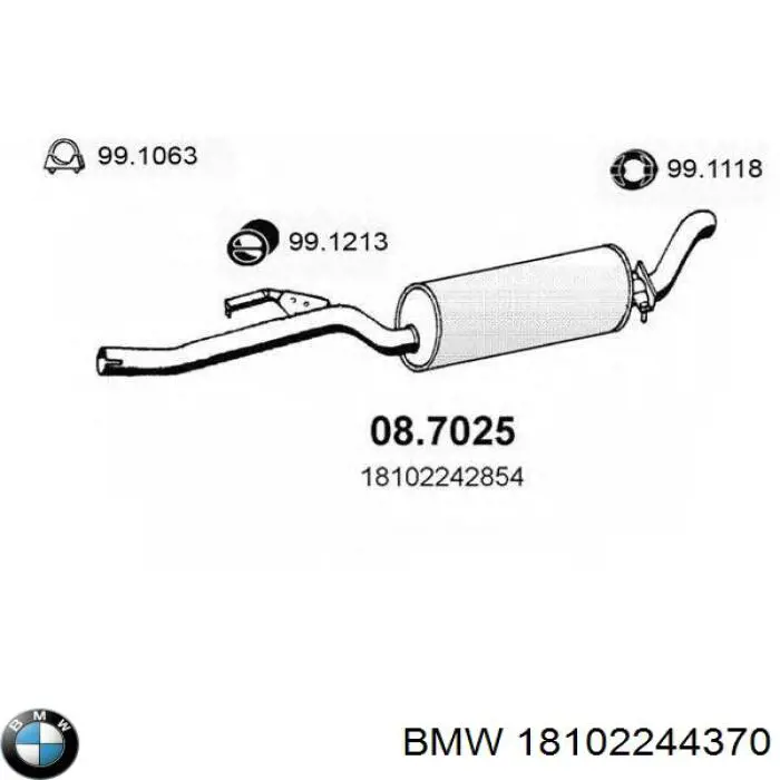 Глушник, задня частина 18102244370 BMW