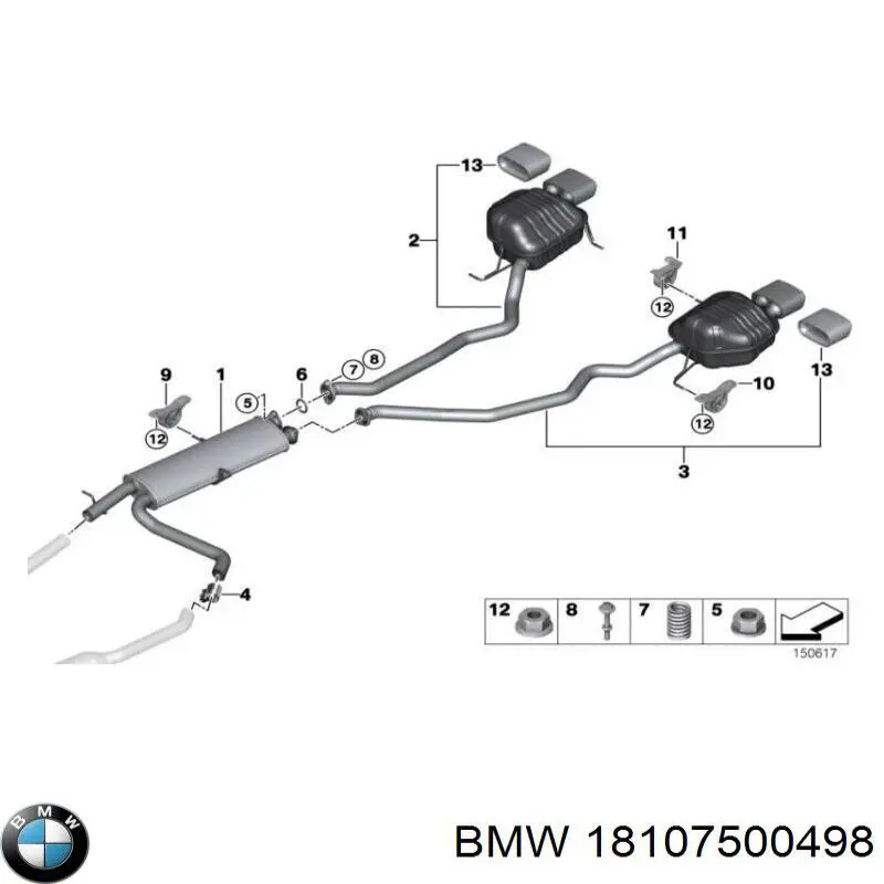 Купити 18107500498 BMW Насадка на глушник