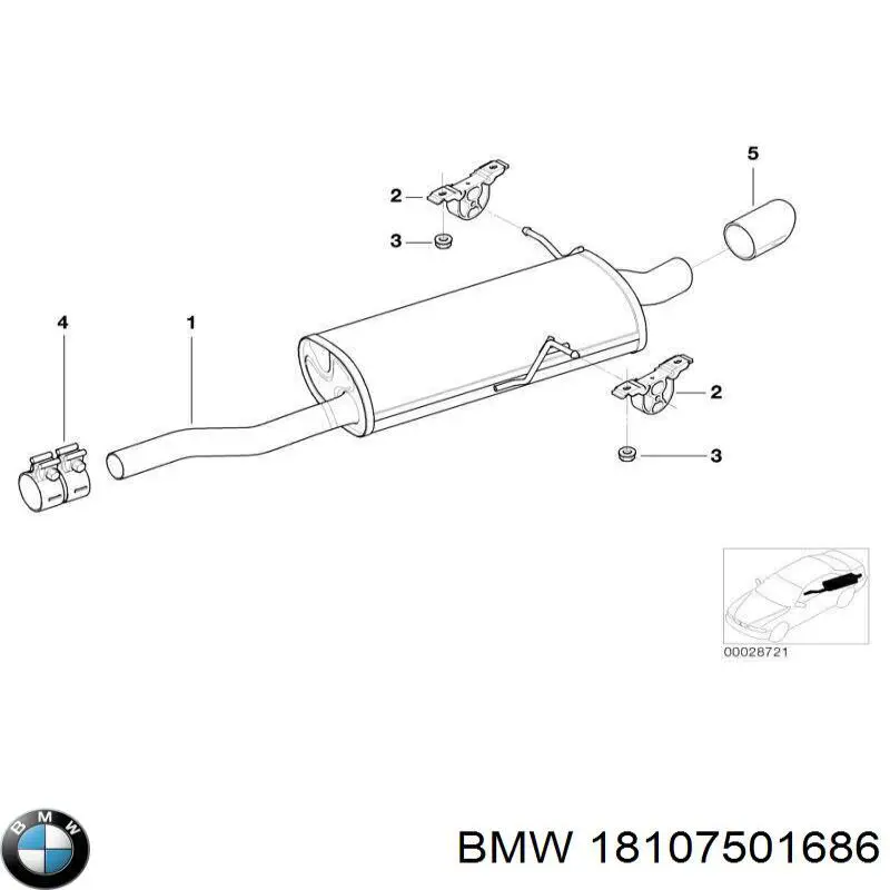 18107501686 BMW Глушилка задня