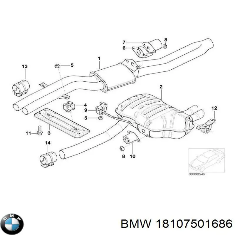Вихлопна труба BMW 18107501686 ціна, від 1204.87 USD