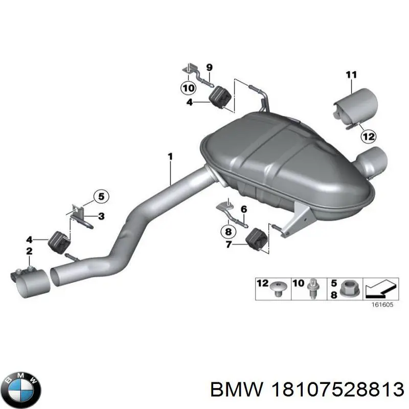 Купити 18107528813 BMW Глушник вихлопних газів кінцевий