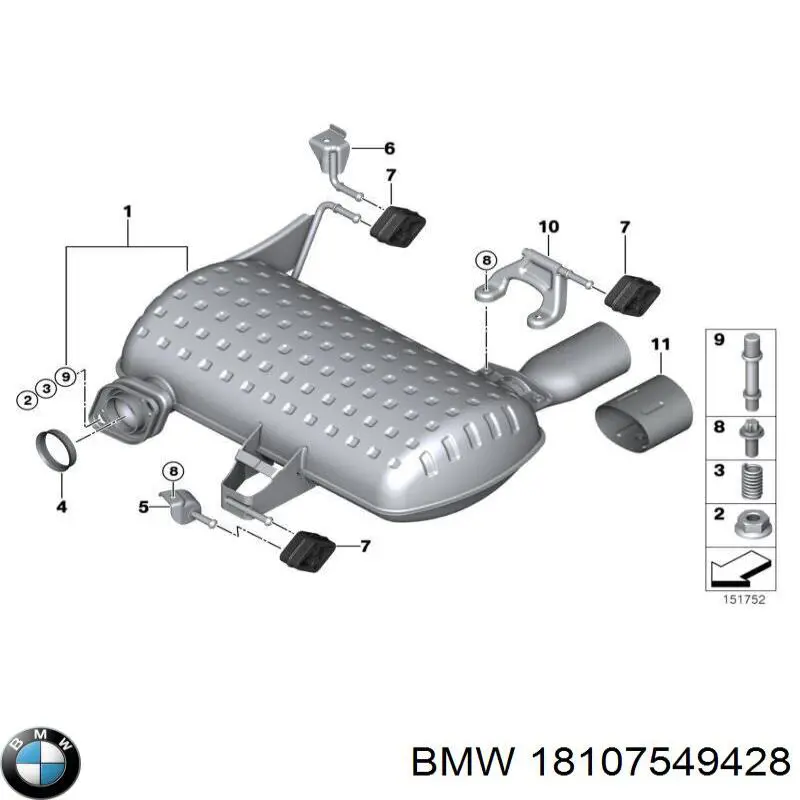 Глушник, задня частина 18307645971 BMW