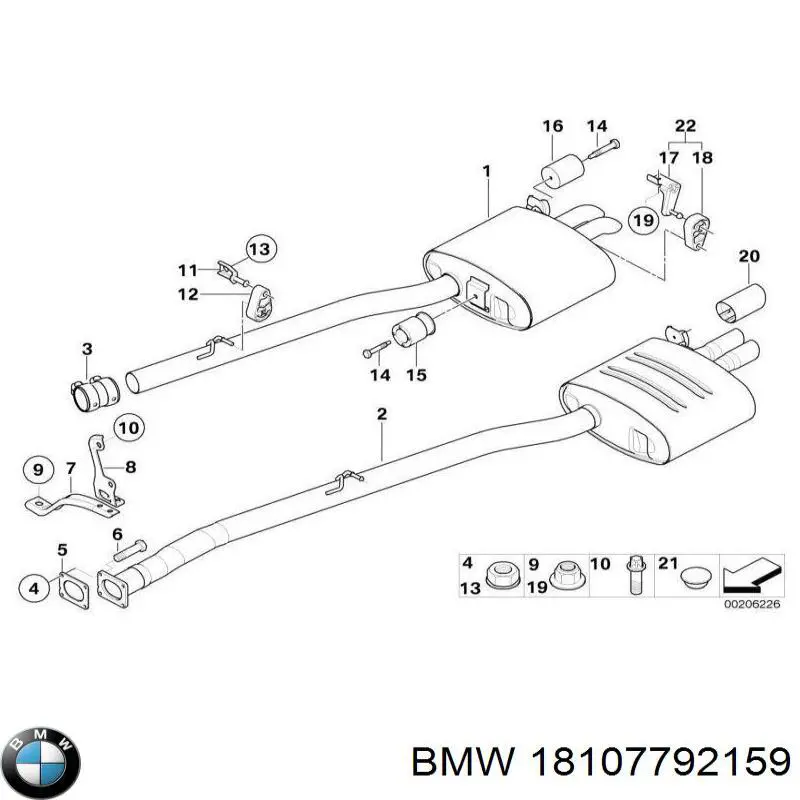 18107792159 BMW Відбійник заднього моста