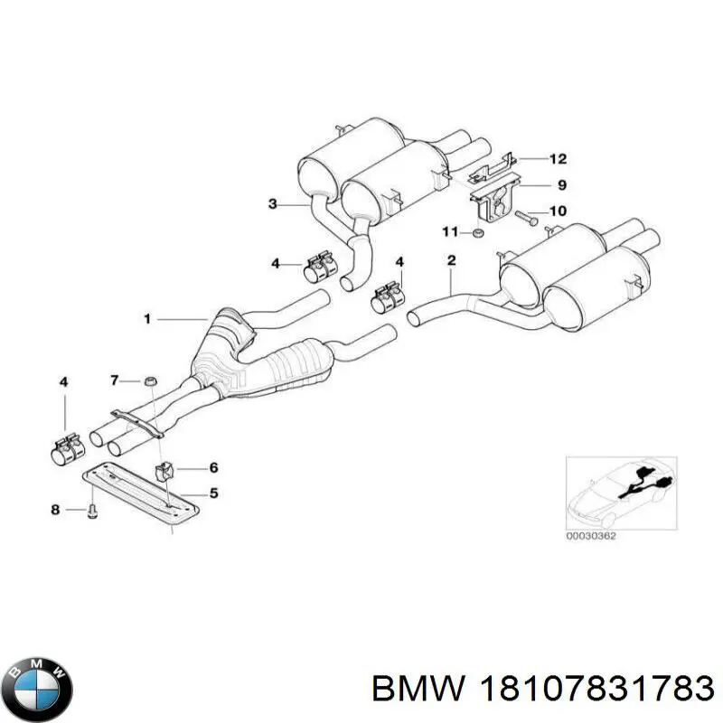 Глушник, задня частина 18107831783 BMW