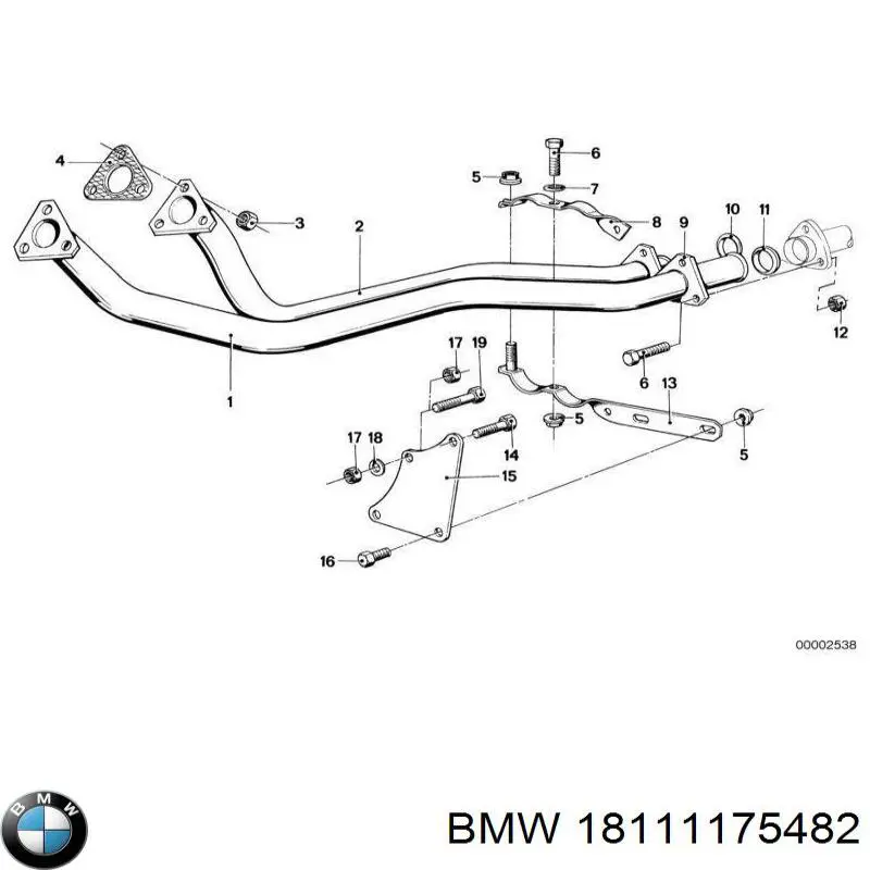18111175482 BMW Труба приймальна (штани) глушника, передня