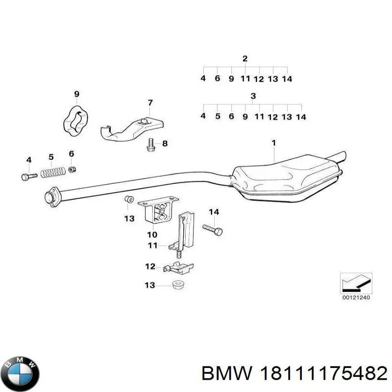 Труба приймальна (штани) глушника, передня BMW 18111175482 ціна, від 210.79 USD