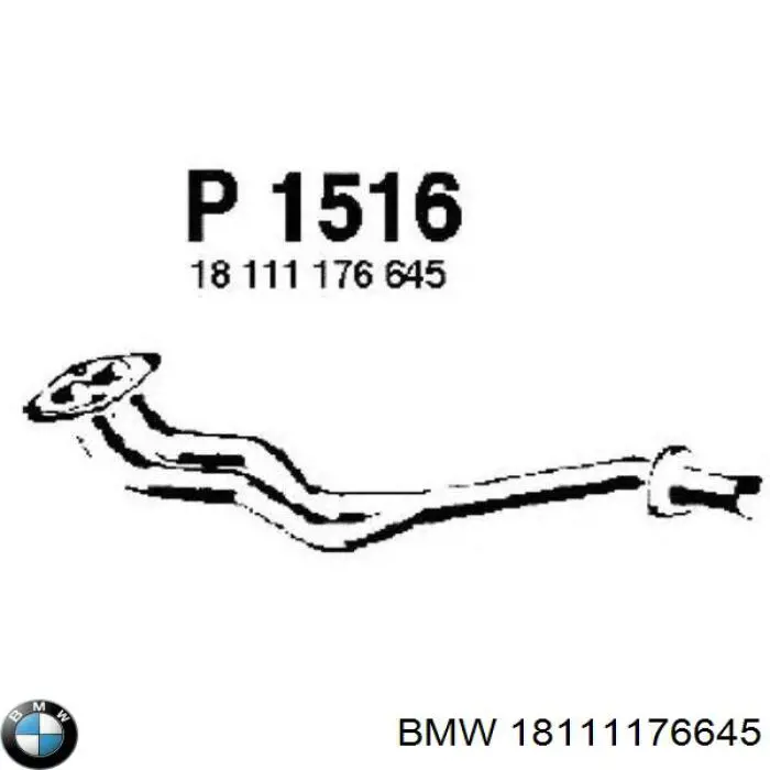 Труба приймальна (штани) глушника, передня 18111176645 BMW