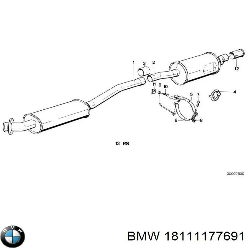 18111177691 BMW Середній глушник
