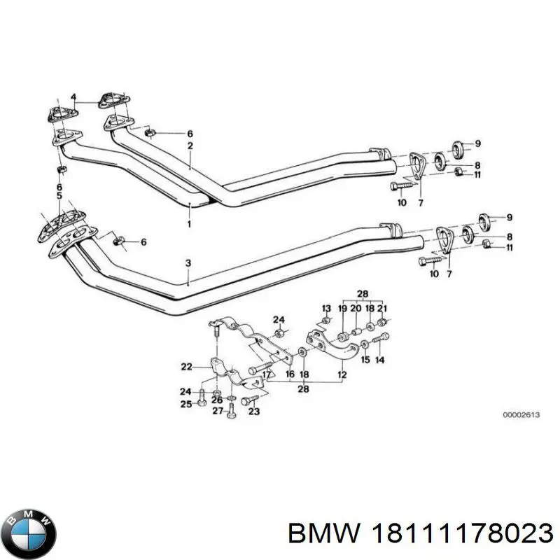 18111178023 BMW Труба приймальна (штани) глушника, передня, ліва