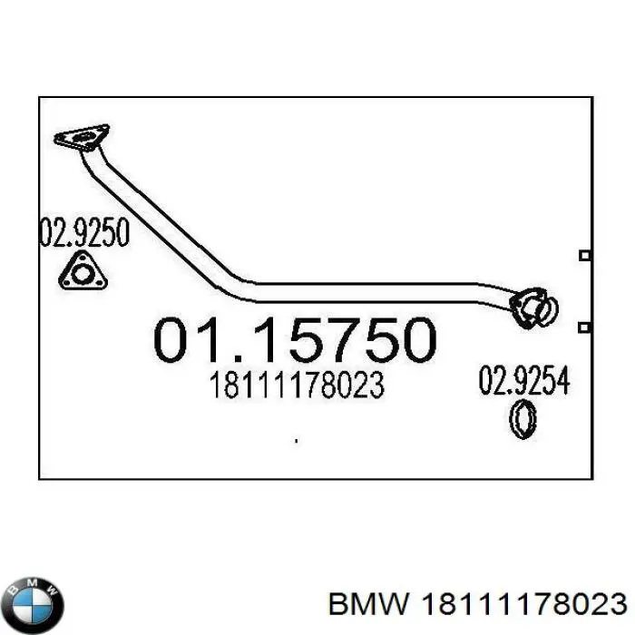Труба приймальна (штани) глушника, передня, ліва BMW 18111178023 ціна, від 30.78 USD