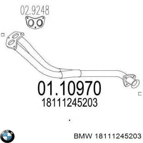 Труба приймальна (штани) глушника, передня BMW 18111245203 ціна, від 280.44 USD
