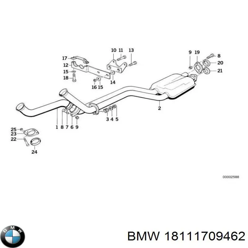 Труба приймальна (штани) глушника, передня BMW 18111709462 ціна, від 131.39 USD