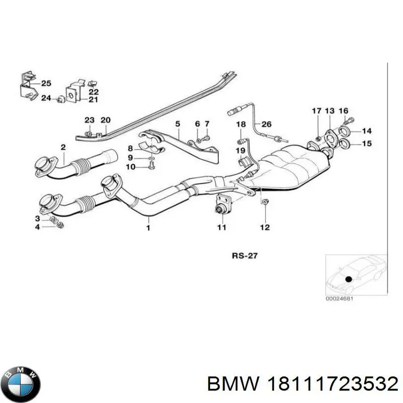 18111723540 BMW прокладка прийомної труби глушника