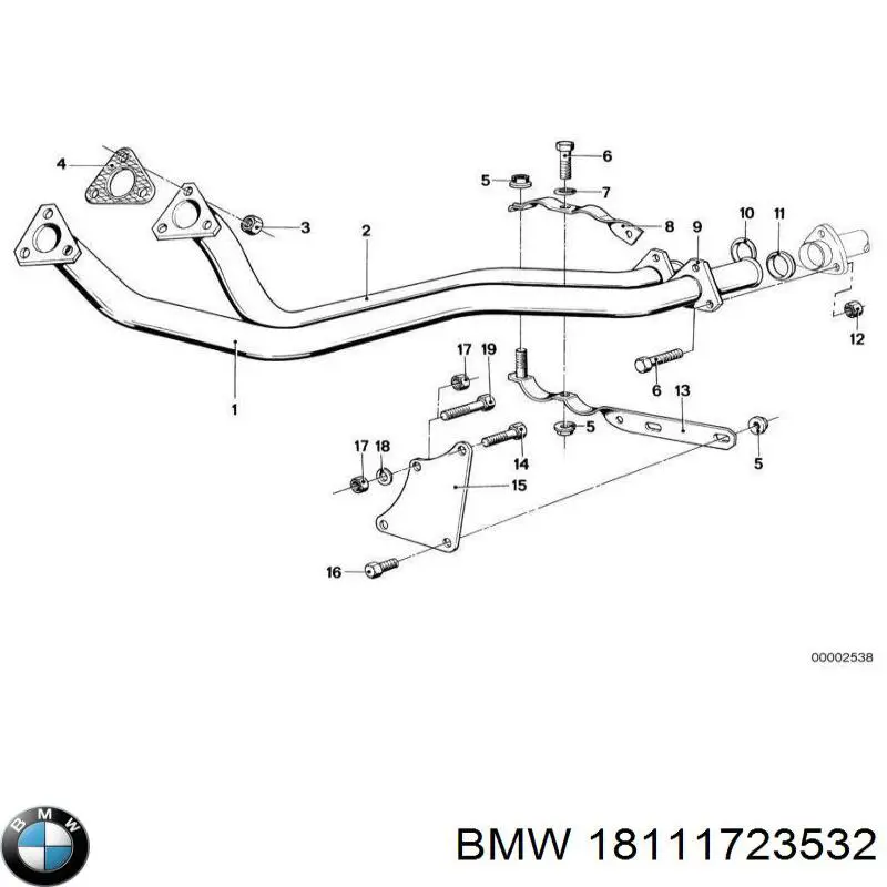 Прокладка приймальної труби BMW 18111175310