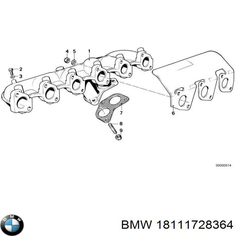 18111728364 BMW прокладка прийомної труби глушника