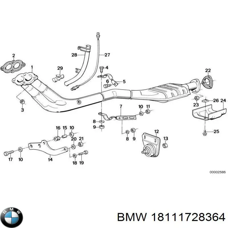 Прокладка прийомної труби глушника BMW 18111728364 ціна, від 2.49 USD