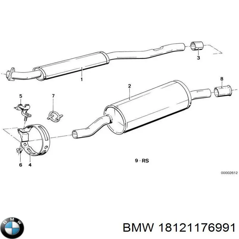 18121178387 BMW Середній глушник