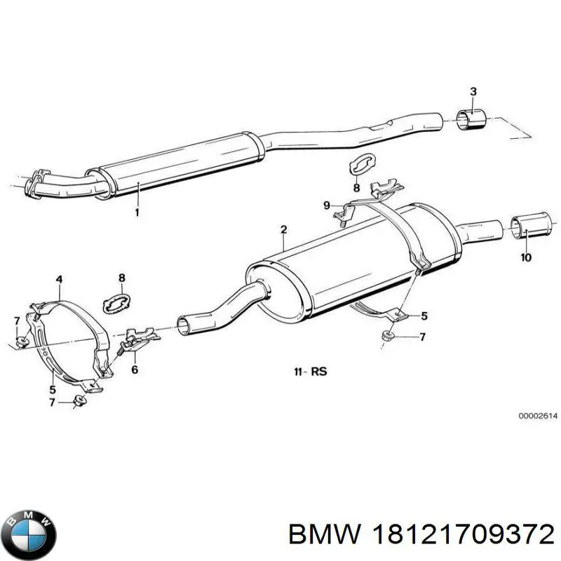 Глушник, центральна частина на BMW 3 (E30)