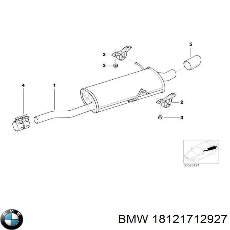 18121712927 BMW глушник, задня частина