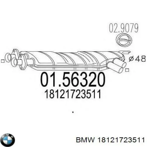 Глушник BMW 18121427801 ціна, від 105.56 USD