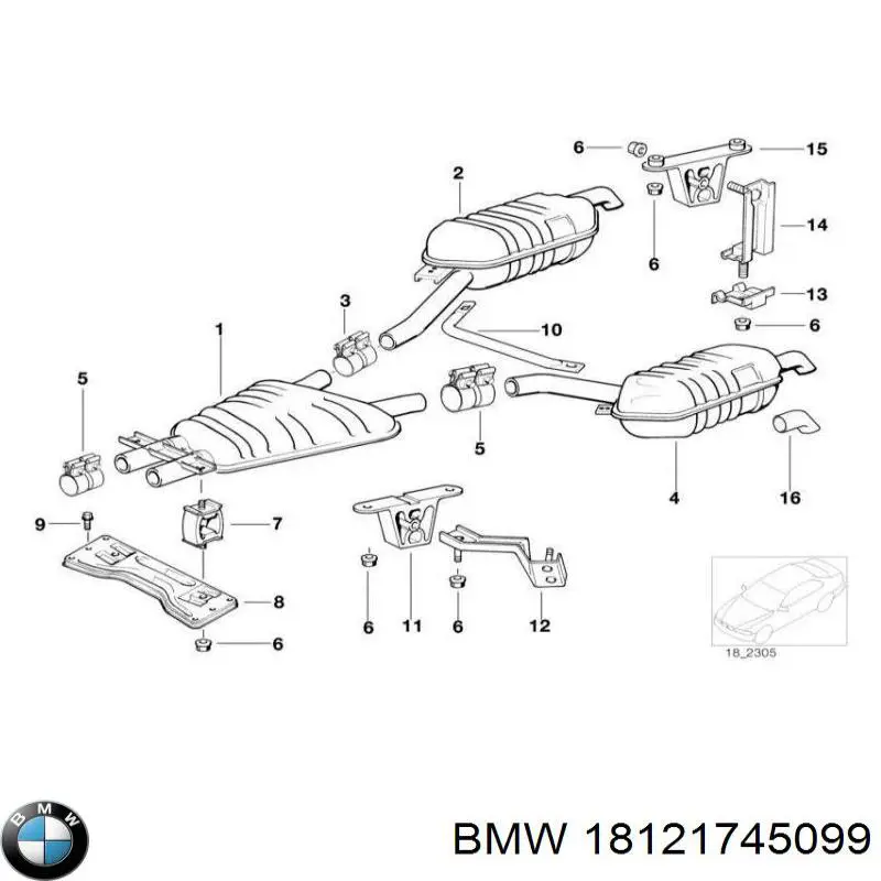Вихлоп BMW 7 седан (E38) (1994 - 2001) ціна, від 151.41 USD
