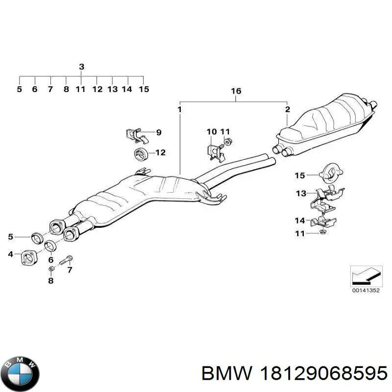 Глушник BMW 18129068595 ціна, від 604.30 USD