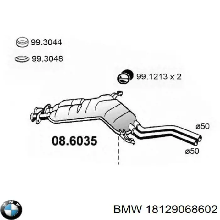 18129068602 BMW Глушник, задня частина