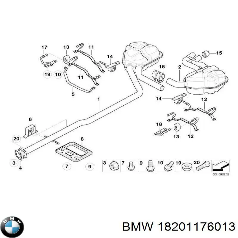 Купити 18201176013 BMW Подушка глушника