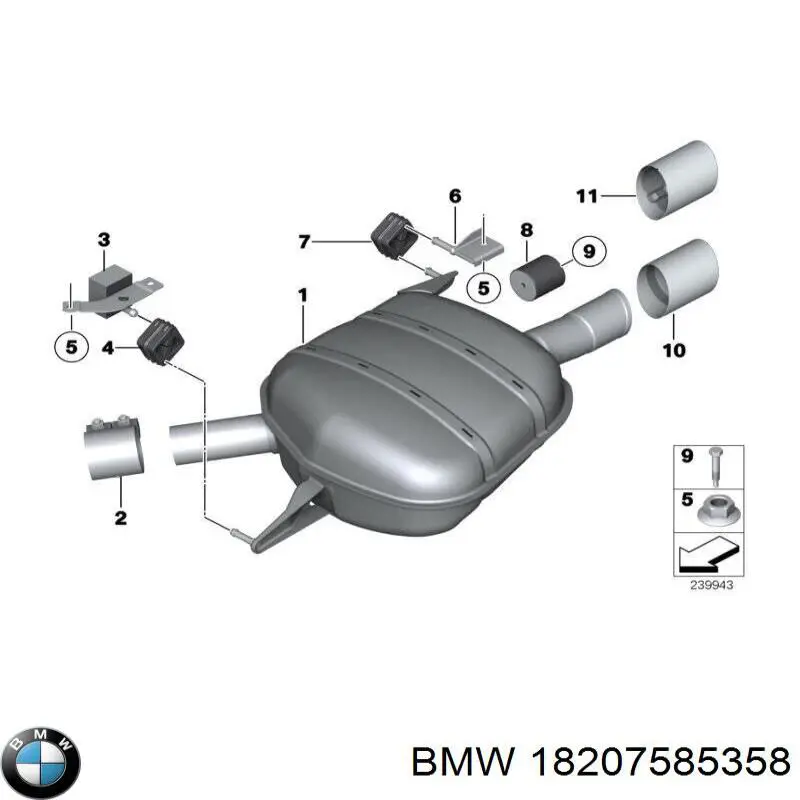 Подушка кріплення глушника 18207585358 BMW